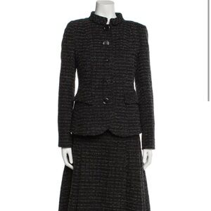 Burberry Black Tweed Women's Jacket and Skirt set 6 M S